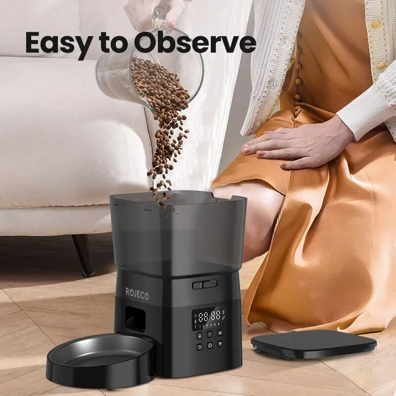 Automatic Pet Feeder with LCD Display – Smart Timed Food Dispenser for Cats & Dogs