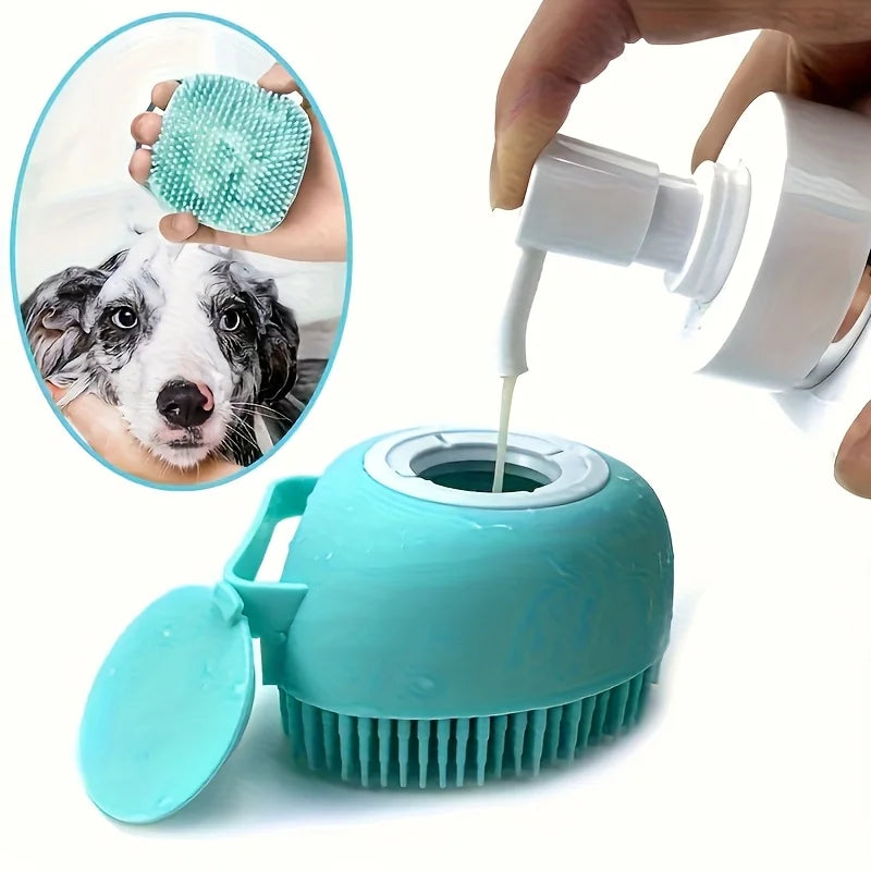 Spa Brush Pro – Self-Cleaning Pet Grooming & Massage Brush with Shampoo Dispenser
