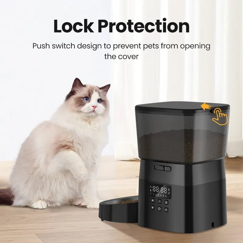 Automatic Pet Feeder with LCD Display – Smart Timed Food Dispenser for Cats & Dogs