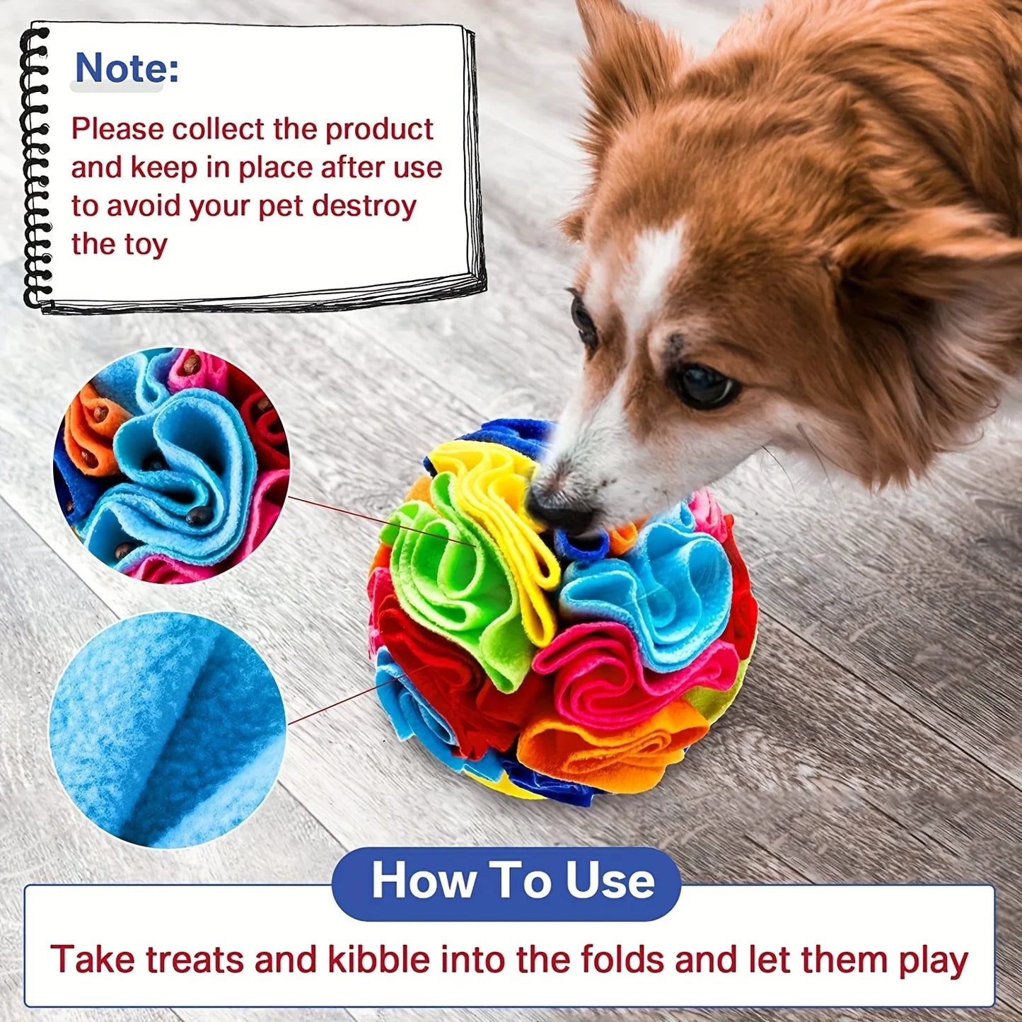 Sniff & Seek Ball – Cat Dog Enrichment Snuffle Ball for Mental Stimulation