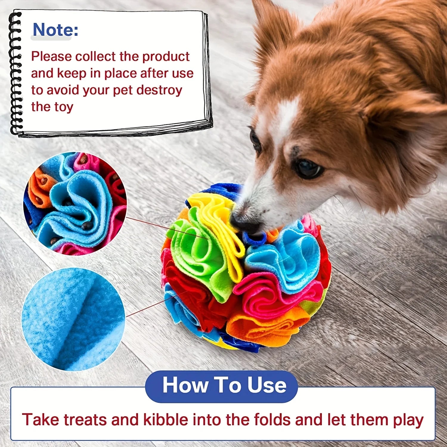 Sniff & Seek Ball – Cat Dog Enrichment Snuffle Ball for Mental Stimulation