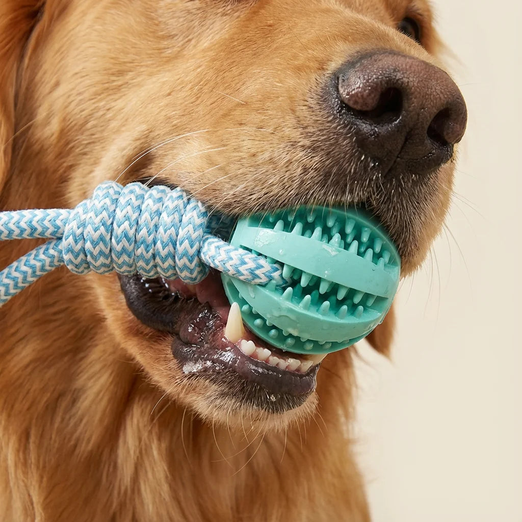 Tug & Treat Chew Ball – Interactive Enrichment Toy for Dogs