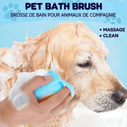 Spa Brush Pro – Self-Cleaning Pet Grooming & Massage Brush with Shampoo Dispenser