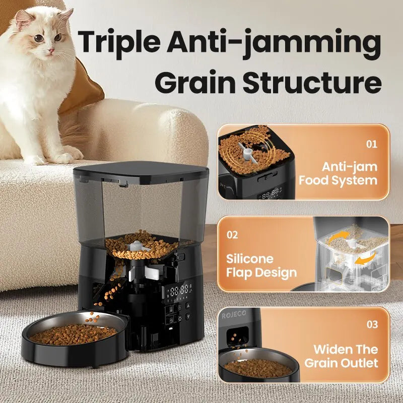 Automatic Pet Feeder with LCD Display – Smart Timed Food Dispenser for Cats & Dogs