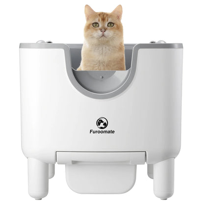 Self-Cleaning Automatic Cat Litter Box – Open-Top Smart Litter Box with Odor Control & Safety Sensors