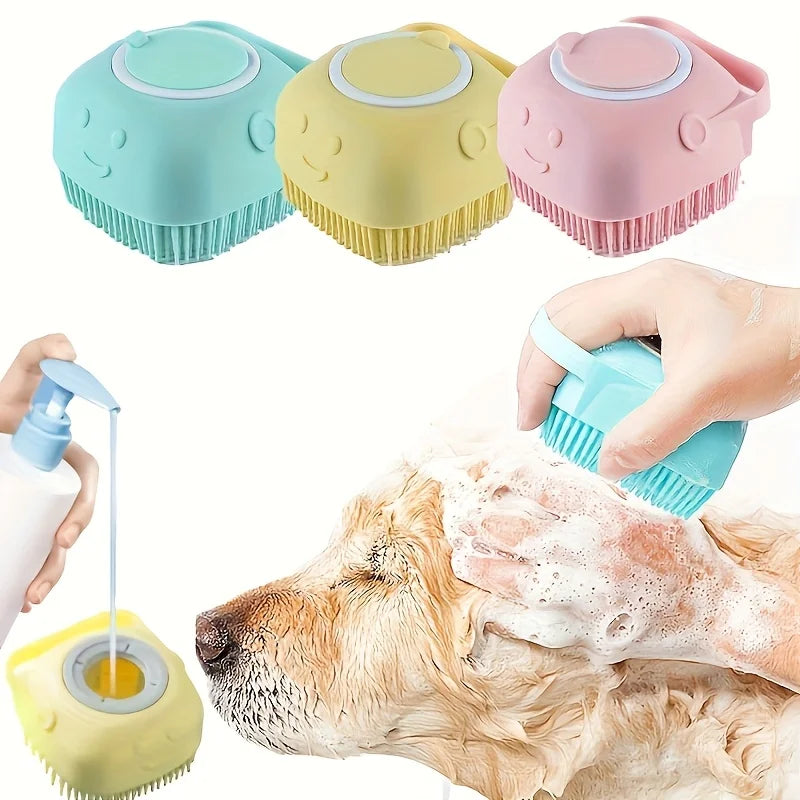 Spa Brush Pro – Self-Cleaning Pet Grooming & Massage Brush with Shampoo Dispenser