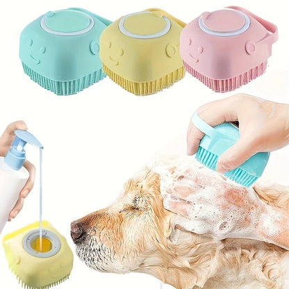 Spa Brush Pro – Self-Cleaning Pet Grooming & Massage Brush with Shampoo Dispenser