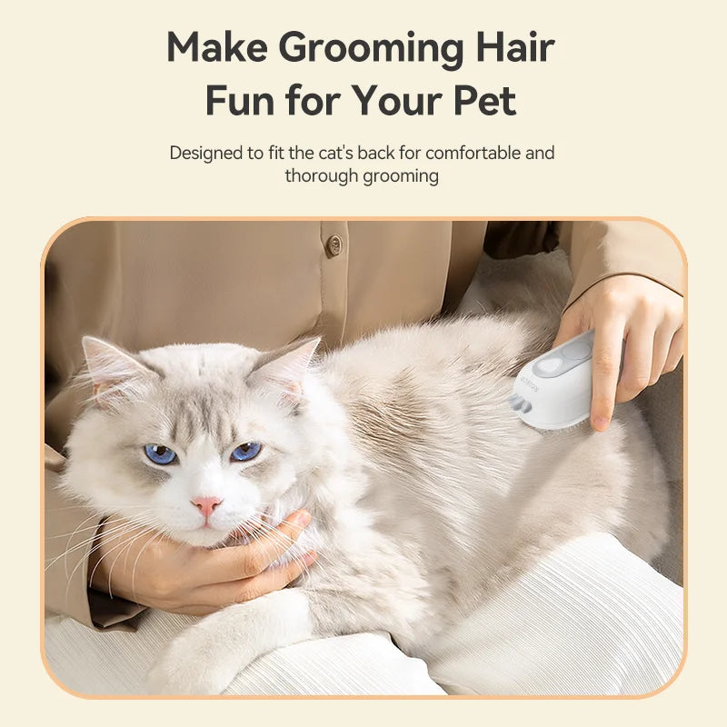 Steam Glow Grooming Brush – Self-Cleaning Pet Hair Removal & Massage Brush
